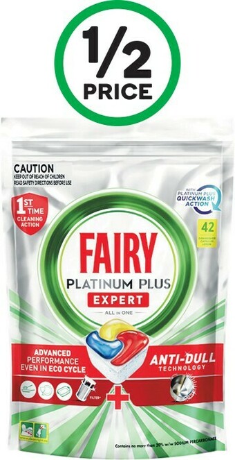 Woolworths Fairy Platinum Plus Dishwashing Tablets Pk 42 offer