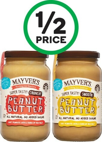 Woolworths Mayver’s Peanut Butter 375g offer