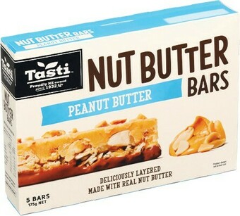 Woolworths Tasti Made Simple, Nut Butter or Protein Bars 150-200g Pk 5 offer