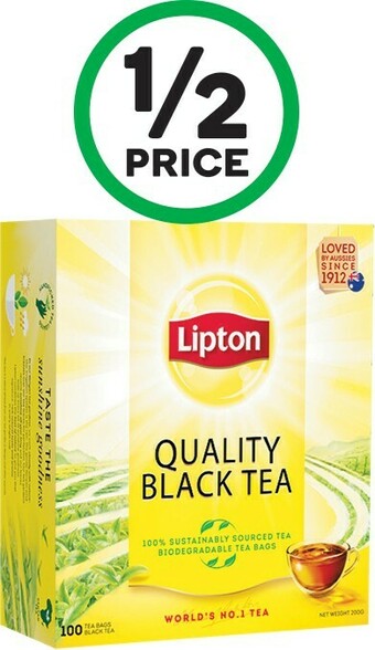 Woolworths Lipton Quality Tea Bags Pk 100 offer