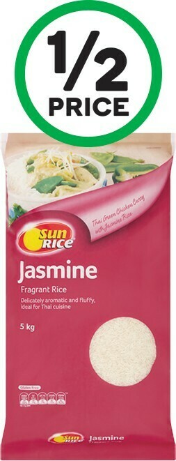 Woolworths SunRice Jasmine Fragrant Rice 5 kg offer