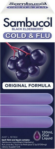 Woolworths Sambucol Cough Syrup Cold & Flu Liquid 120ml# offer
