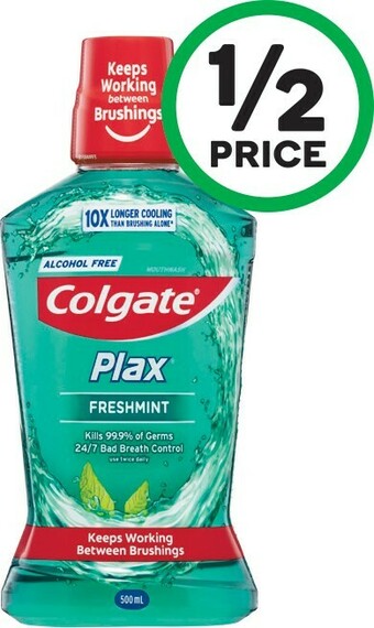 Woolworths Colgate Plax Mouthwash Base 500ml offer