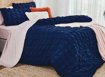 Woolworths Inspire Seersucker Quilt Cover Set, QB offer