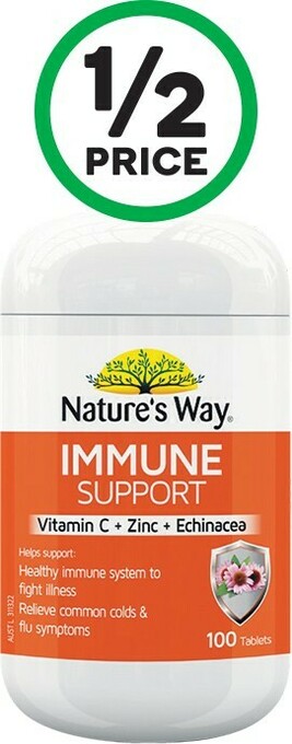 Woolworths Nature’s Way Daily Immunity with Vitamin C & Zinc & Echinacea Pk 100* offer