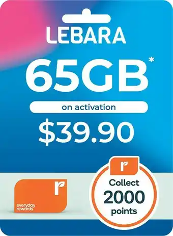 Woolworths Lebara $39.90 Starter Pack offer