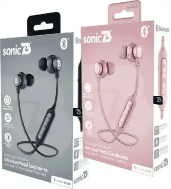 Woolworths SonicB Suave Wireless Bluetooth Earphones – Available in Black, Pink, Silver or Blue offer
