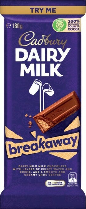 Coles Cadbury Family, Marvellous Creations or Bubbly Block Chocolate 160g-190g offer
