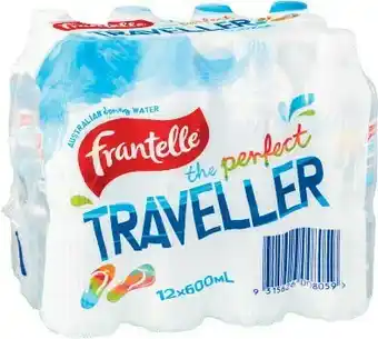 Coles Frantelle Spring Water 12x600mL offer