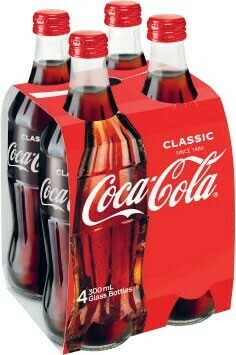 Coles Coca-Cola Glass Soft Drink 4x300mL offer