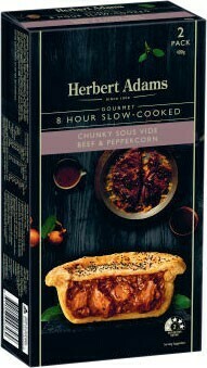 Coles Herbert Adams Slow Cooked Chunky Beef & Peppercorn Pies 400g offer