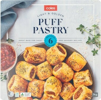 Coles Coles Frozen Pastry Sheets 1kg offer