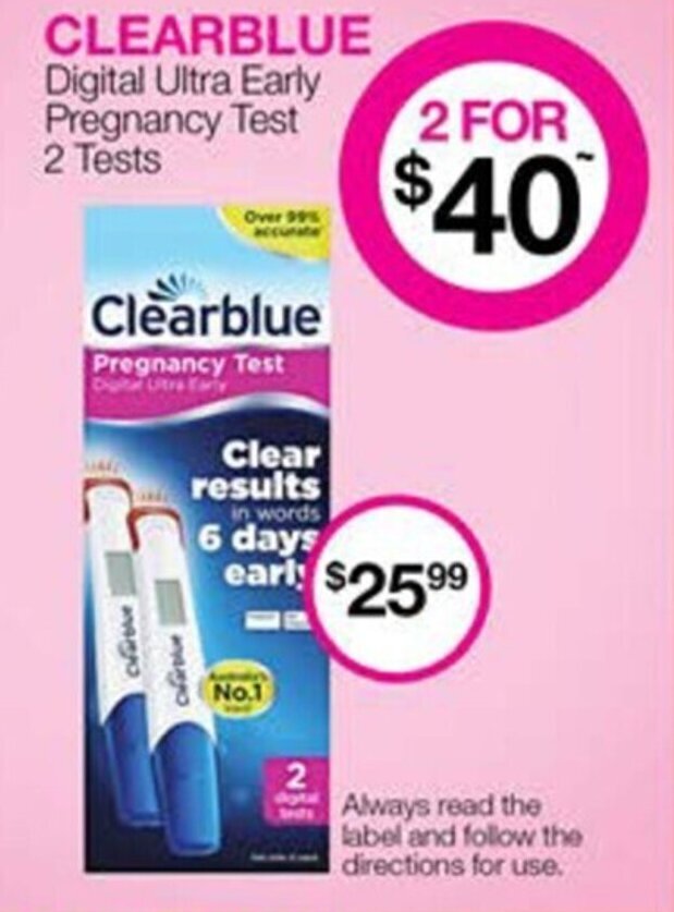 Clearblue Pregnancy Test offer at Priceline