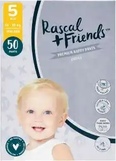 Coles Rascal + Friends Jumbo Nappies 64 Pack-90 Pack or Nappy Pants 50 Pack-56 Pack offer