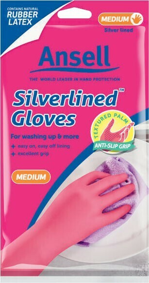 Coles Ansell Pink Silverlined Gloves 1 Pair offer