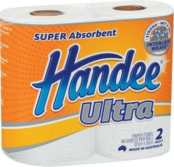 Coles Handee Ultra Paper Towel White 2 Pack offer
