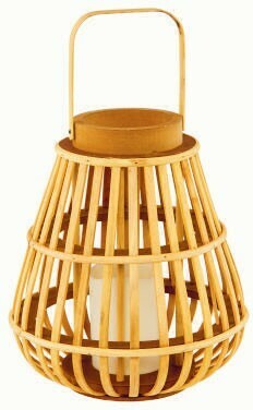Coles Bamboo Lantern with Battery Operated Candle offer