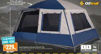 Oztrail Hightower Mansion 8 Person Tent 2,4x4x2,1m