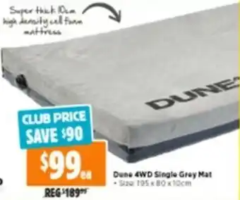 Anaconda Dune 4WD Single Grey Mat 195x80x10cm offer