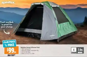 Spinifex Vacay 4 Person Tent 2,02x21x1,4m