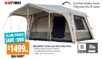 Anaconda BlackWolf Turbo Lite 450 Cable Tent 4,5x3x2,3m offer