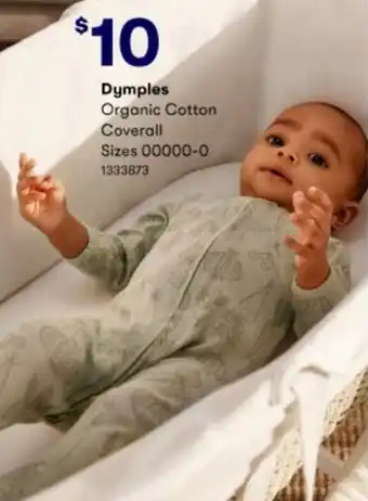 BIG W Dymples Oraganic Cotton Coverall Sizes 00000-0 offer