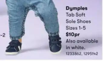 BIG W Dymples Tab Soft Sole Shoes Sizes 1-5 offer
