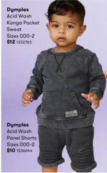 BIG W Dymples Acid Wash Kanga Pocket Sweat Sizes 000-2 offer