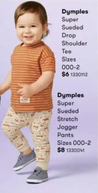 BIG W Dymples Super Sueded Drop Shoulder Tee Sizes 000-2 offer