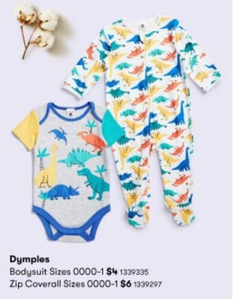 BIG W Dymples Zip Coverall Sizes 0000-1 offer