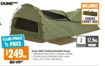 Anaconda Dune 4WD Outback Double Swag 210x130x80/45cm offer
