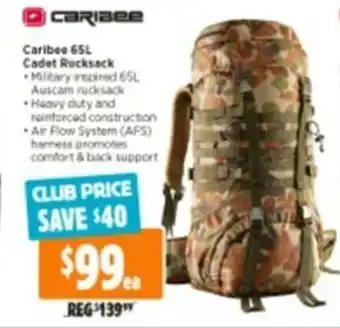 Carlbee 65L Cadet Rucksack