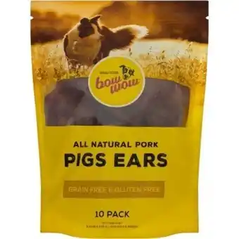 BIG W Bow wow 10-pack pigs ears dog treats offer