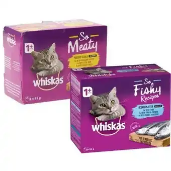 BIG W Whiskas 12-pack so meaty or so fishy cat food pouch varieties 85g offer
