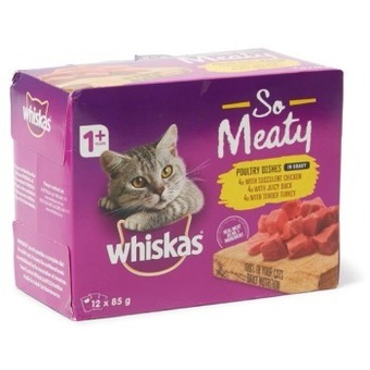 BIG W Whiskas so meaty poultry dishes in gravy wet cat food 12 x 85g offer