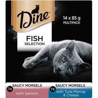 BIG W Dine fish selection wet cat food 14 x 85g offer
