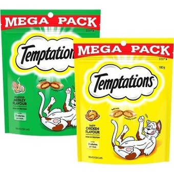 BIG W Temptations assorted cat treats 180g offer