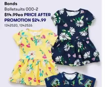 BIG W BOnds Balletsuits 000-2 offer