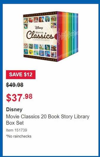 Costco Disney movie classics 20 book story library box set offer