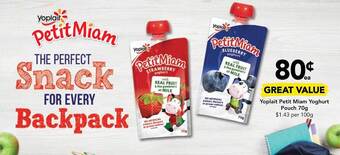 Drakes Yoplait petit miam yoghurt pouch offer