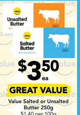 Drakes Value salted or unsalted butter offer