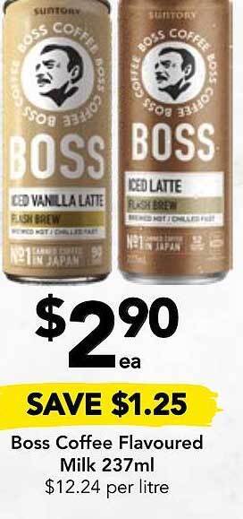 Drakes Boss coffee flavoured milk offer