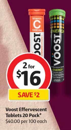 Coles Voost effervescent tablets offer