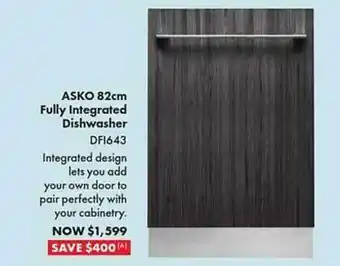 The Good Guys Asko 82cm fully integrated dishwasher offer