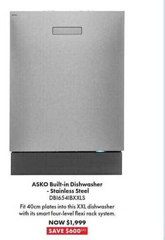 The Good Guys Asko built-in dishwasher - stainless steel offer