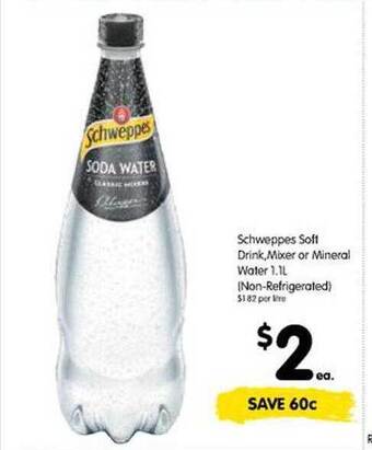 Spar Schweppes soft drink, mixer or mineral water offer