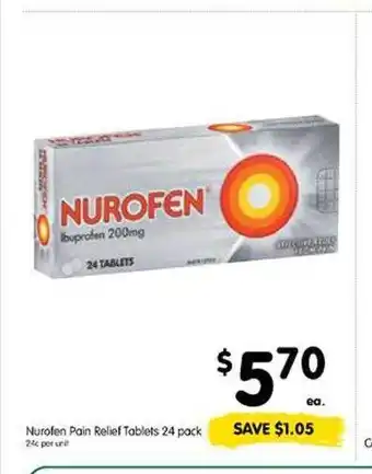 Spar Nurofen pain relief tablets offer