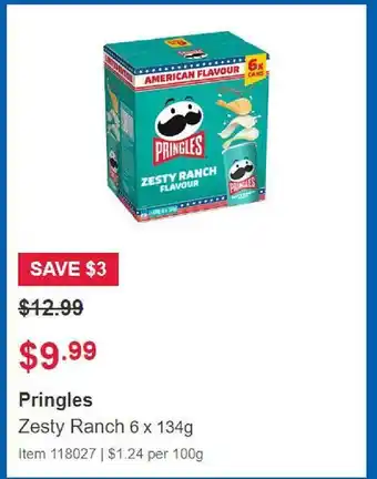 Costco Pringles zesty ranch offer