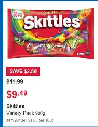 Costco Skittles variety pack offer