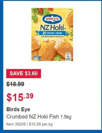 Costco Birds eye crumbed nz hoki fish offer